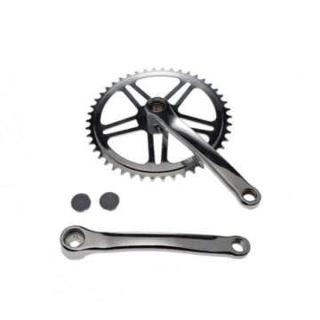 Pedalier biciclete din otel, lungime brat 170mm, 1 viteza, 46z, otel, ax patrat Pedalier biciclete din otel, lungime brat 170mm, 1 viteza, 46z, otel, ax patrat