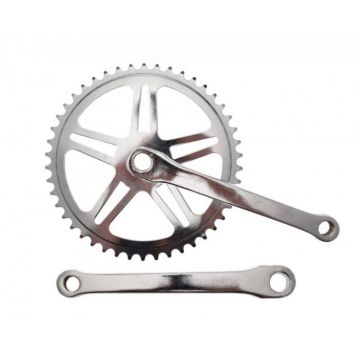 Pedalier biciclete din otel, lungime brat 170mm, 1 viteza, 46z, otel Pedalier biciclete din otel, lungime brat 170mm, 1 viteza, 46z, otel