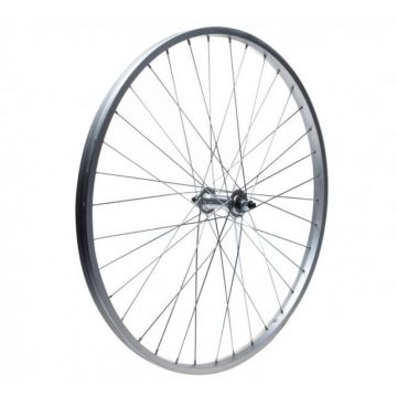 Roata fata bicicleta dubla din aluminiu 28  , culoare argintiu Roata fata bicicleta dubla din aluminiu 28  , culoare argintiu