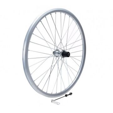 Roata spate dubla 26  , frana janta, casta 8 9 V, QR, culoare argintie Roata spate dubla 26  , frana janta, casta 8 9 V, QR, culoare argintie