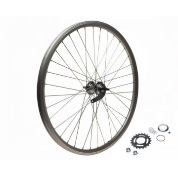 Roata spate dubla bicicleta 26  , frana in butuc, Torpedo, culoare argintiu Roata spate dubla bicicleta 26  , frana in butuc, Torpedo, culoare argintiu