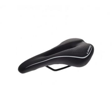 Sa biciclete, Leoshi, culoare negru alb cu gaura de aerisire, 275x150 mm, 338 g Sa biciclete, Leoshi, culoare negru alb cu gaura de aerisire, 275x150 mm, 338 g