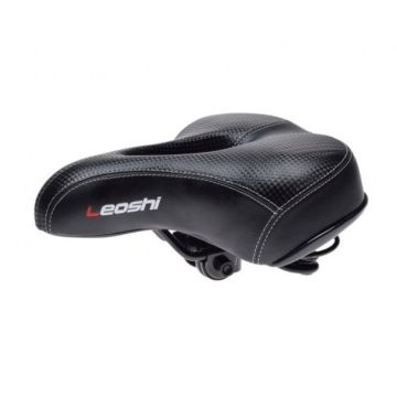 Sa cu arcuri bicicleta city, cu gaura de ventilatie, Leoshi, culoare negru Sa cu arcuri bicicleta city, cu gaura de ventilatie, Leoshi, culoare negru