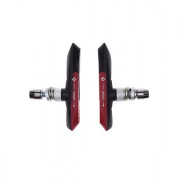 Saboti frana Leoshi V-Brake imbus, lungime 70mm, culoare negru rosu Saboti frana Leoshi V-Brake imbus, lungime 70mm, culoare negru rosu