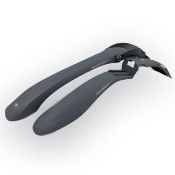 Set 2 aparatori roti biciclete, Simpla Hammer SDE, plastic, fata si spate, culoare gri Set 2 aparatori roti biciclete, Simpla Hammer SDE, plastic, fata si spate, culoare gri