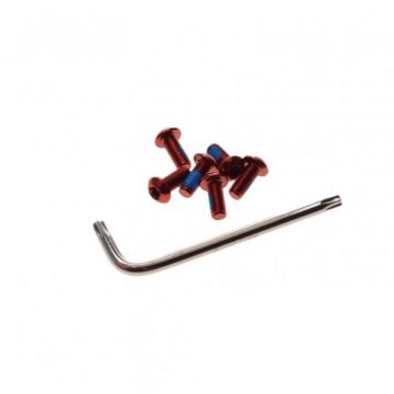 Set 6 suruburi disc frana biciclete, Unex, culoare rosu Set 6 suruburi disc frana biciclete, Unex, culoare rosu