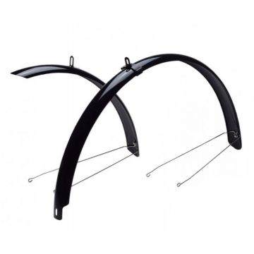 Set aparatori noroi fata spate bicicleta 28  , latime 50 mm, material PVC, culoare negru Set aparatori noroi fata spate bicicleta 28  , latime 50 mm, material PVC, culoare negru