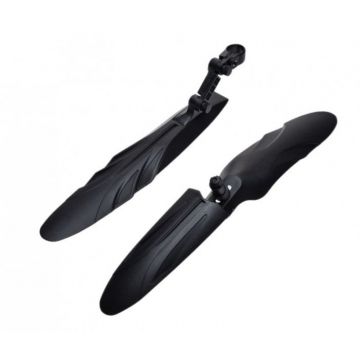 Set aparatori noroi fata+spate, pentru biciclete cu amortizoare, roata 24 - 28 inch, culoare negru Set aparatori noroi fata+spate, pentru biciclete cu amortizoare, roata 24 - 28 inch, culoare negru