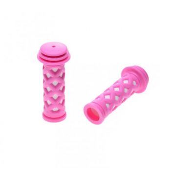 Set mansoane biciclete copii, culoare roz alb, 85mm Set mansoane biciclete copii, culoare roz alb, 85mm