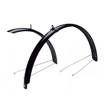 Aparatoare noroi fata spate, roata de 24, culoare negru lucios Aparatoare noroi fata spate, roata de 24, culoare negru lucios