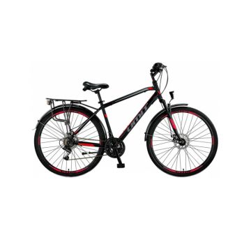 Bicicleta City Umit Montana M-480-S-21-SHIM, culoare negru rosu, roata 28  , cadru aluminiu, frana disc Bicicleta City Umit Montana M-480-S-21-SHIM, culoare negru rosu, roata 28  , cadru aluminiu, frana disc