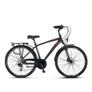 Bicicleta City Umit Ventura, M-460-ATB-S, culoare negru rosu, roata 28  , cadru 460mm aluminiu, frana disc Bicicleta City Umit Ventura, M-460-ATB-S, culoare negru rosu, roata 28  , cadru 460mm aluminiu, frana disc