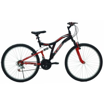 Bicicleta copii Tec Master full suspensie, roata 20  , culoare negru rosu Bicicleta copii Tec Master full suspensie, roata 20  , culoare negru rosu