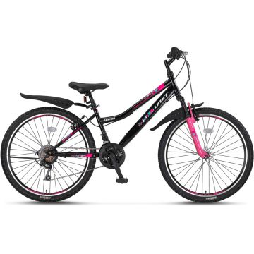 Bicicleta copii Umit Faster Lady, frana V-Brake, 21 viteze, culoare negru roz, roata 24  , cadru otel Bicicleta copii Umit Faster Lady, frana V-Brake, 21 viteze, culoare negru roz, roata 24  , cadru otel