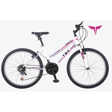 Bicicleta MTB copii TEC Eros, culoare alb roz mov, roata 24  , cadru din otel Bicicleta MTB copii TEC Eros, culoare alb roz mov, roata 24  , cadru din otel