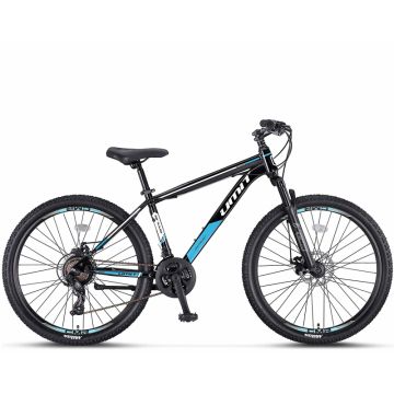 Bicicleta MTB Umit Arcus M-MSD, culoare negru albastru, roata 26  , cadru otel, frana disc, 21 viteze Bicicleta MTB Umit Arcus M-MSD, culoare negru albastru, roata 26  , cadru otel, frana disc, 21 viteze