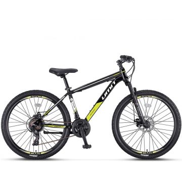 Bicicleta MTB Umit Arcus M-MSD, culoare negru verde, roata 26  , cadru otel, frana disc, 21 viteze Bicicleta MTB Umit Arcus M-MSD, culoare negru verde, roata 26  , cadru otel, frana disc, 21 viteze