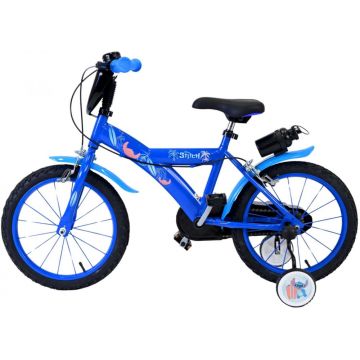 Bicicleta pentru baieti Disney Stitch, 16 inch, culoare albastru, frana de mana fata si spate Bicicleta pentru baieti Disney Stitch, 16 inch, culoare albastru, frana de mana fata si spate