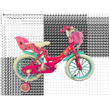 Bicicleta pentru fete Barbie, 14 inch, culoare roz, frana de mana fata si spate Bicicleta pentru fete Barbie, 14 inch, culoare roz, frana de mana fata si spate