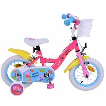Bicicleta pentru fete Peppa Pig, 12 inch, culoare Roz, frana de mana fata si spate Bicicleta pentru fete Peppa Pig, 12 inch, culoare Roz, frana de mana fata si spate