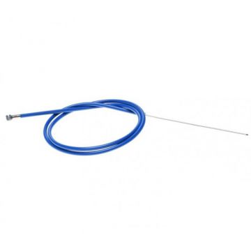 Cablu frana spate cu teaca, pentru biciclete, lungime cablu 1650mm, lungime teaca 1500mm, culoare albastru Cablu frana spate cu teaca, pentru biciclete, lungime cablu 1650mm, lungime teaca 1500mm, culoare albastru