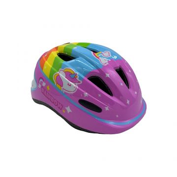 Casca biciclisti AVO-09, marime M (48-52cm), culoare roz, model curcubeu Casca biciclisti AVO-09, marime M (48-52cm), culoare roz, model curcubeu