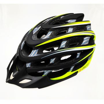 Casca biciclisti AVO-41, marime M (54-58 cm), culoare carbon verde fluo Casca biciclisti AVO-41, marime M (54-58 cm), culoare carbon verde fluo