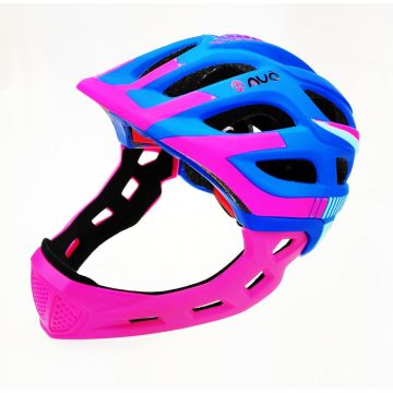 Casca biciclisti AVO-49, model fullface, marime L (48-56 cm), culoare albastru roz Casca biciclisti AVO-49, model fullface, marime L (48-56 cm), culoare albastru roz