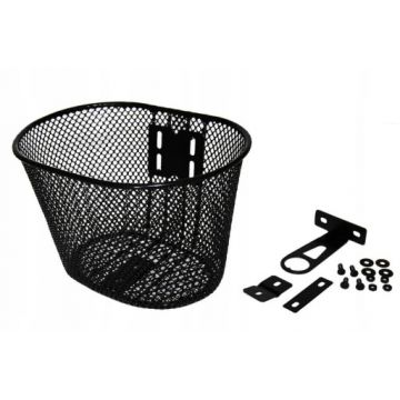 Cos biciclete copii, material metalic, culoare negru, montaj fata Cos biciclete copii, material metalic, culoare negru, montaj fata