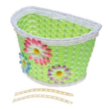 Cos fata biciclete copii, plastic, culoare verde Cos fata biciclete copii, plastic, culoare verde