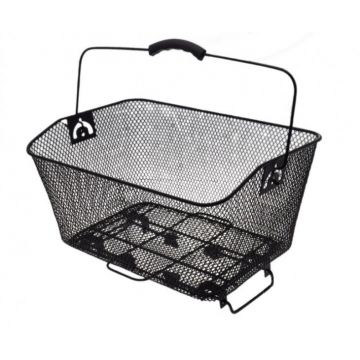 Cos spate negru, grilaj metalic, d. 39 x 28 x 19 cm Cos spate negru, grilaj metalic, d. 39 x 28 x 19 cm