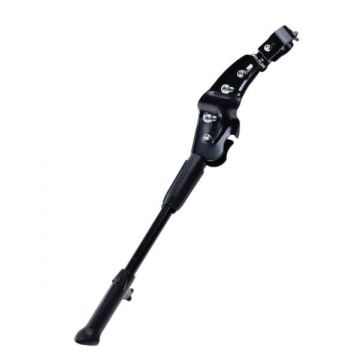 Cric lateral aluminiu, prindere cadru spate, reglabil 24  -28  , culoare negru, pentru bicicletele cu frana disc Cric lateral aluminiu, prindere cadru spate, reglabil 24  -28  , culoare negru, pentru bicicletele cu frana disc