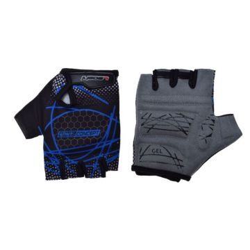 Manusi ciclism adulti, Leoshi, cu gel, culoare negru albastru, marime XL Manusi ciclism adulti, Leoshi, cu gel, culoare negru albastru, marime XL