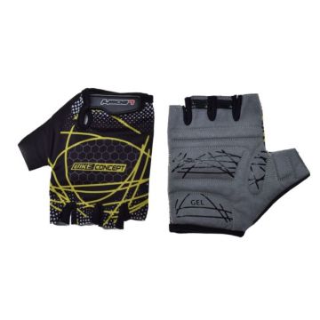 Manusi ciclism adulti, Leoshi, cu gel, culoare negru galben, marime XL Manusi ciclism adulti, Leoshi, cu gel, culoare negru galben, marime XL