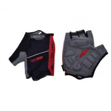 Manusi ciclism adulti, Leoshi, cu gel, culoare negru rosu, marime L Manusi ciclism adulti, Leoshi, cu gel, culoare negru rosu, marime L