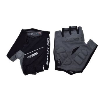 Manusi ciclism adulti, Leoshi Gel-Pro, cu gel, marime M, culoare negru alb Manusi ciclism adulti, Leoshi Gel-Pro, cu gel, marime M, culoare negru alb
