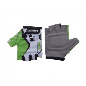 Manusi ciclisti copii, culoare alb verde, marime S Manusi ciclisti copii, culoare alb verde, marime S