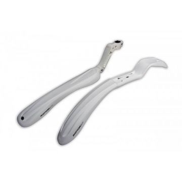 Set 2 aparatori roti biciclete, Simpla Raptor, SDE, din plastic, culoare alb Set 2 aparatori roti biciclete, Simpla Raptor, SDE, din plastic, culoare alb