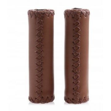 Set 2 mansoane bicicleta G008 din piele, culoare maro, dopuri capeti incluse Set 2 mansoane bicicleta G008 din piele, culoare maro, dopuri capeti incluse