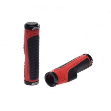 Set 2 mansoane biciclete, fixare colier, lungime 133 mm, greutate 198 g, culoare negru rosu Set 2 mansoane biciclete, fixare colier, lungime 133 mm, greutate 198 g, culoare negru rosu