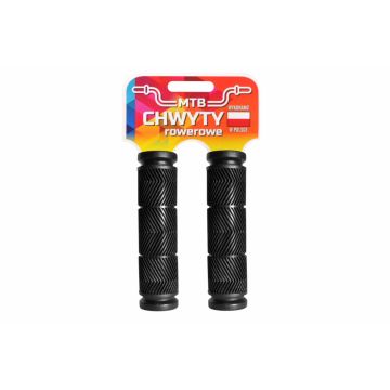 Set 2 mansoane biciclete KRIS MTB Grot 0123, PVC, 120mm, culoare negru Set 2 mansoane biciclete KRIS MTB Grot 0123, PVC, 120mm, culoare negru