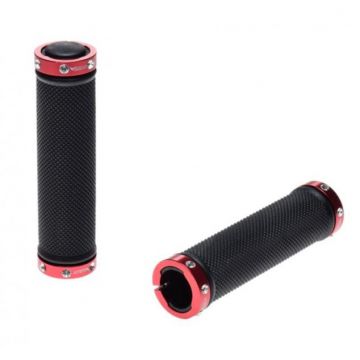 Set 2 mansoane biciclete, LockOn, material Kraton Gel, lungime 127 mm, greutate 128g, culoare negru rosu Set 2 mansoane biciclete, LockOn, material Kraton Gel, lungime 127 mm, greutate 128g, culoare negru rosu