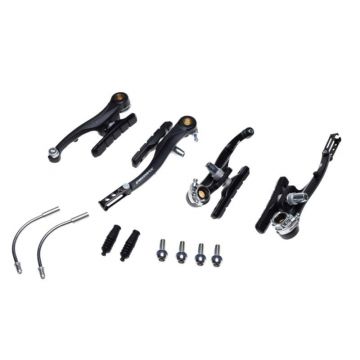 Set frane v-brake negre, fata-spate biciclete Set frane v-brake negre, fata-spate biciclete