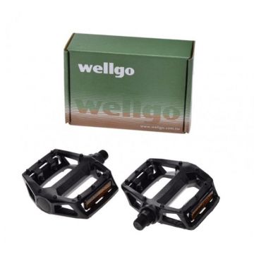 Set pedale plastic Wellgo, filet 9 16, culoare negru Set pedale plastic Wellgo, filet 9 16, culoare negru
