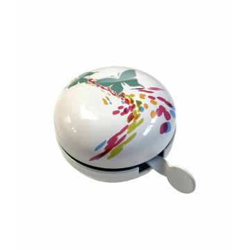 Sonerie biciclete Jet 65mm, model clasic, culoare alb, model cu fluturi Sonerie biciclete Jet 65mm, model clasic, culoare alb, model cu fluturi