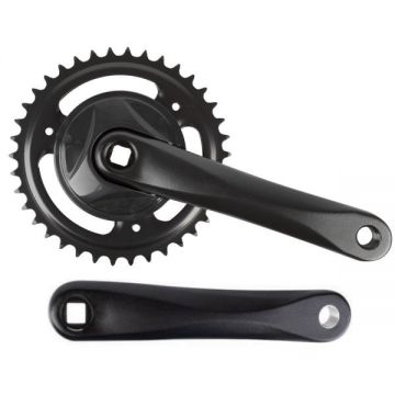 Angrenaj pedalier din aluminiu, 1 foaie, 38 dinti, ax patrat, lungime brat 170mm