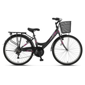 Bicicleta City Umit Safiro, roata 26  , 21 viteze, culoare negru, cadru din otel Bicicleta City Umit Safiro, roata 26  , 21 viteze, culoare negru, cadru din otel