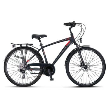 Bicicleta City Umit Ventura, M-460-ATB-S, culoare negru rosu, roata 28  , cadru 460mm din aluminiu, frana hidraulica Bicicleta City Umit Ventura, M-460-ATB-S, culoare negru rosu, roata 28  , cadru 460mm din aluminiu, frana hidraulica