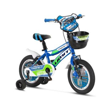 Bicicleta copii Umit Trend-y, culoare albastru, roata 16  , cadru din otel Bicicleta copii Umit Trend-y, culoare albastru, roata 16  , cadru din otel