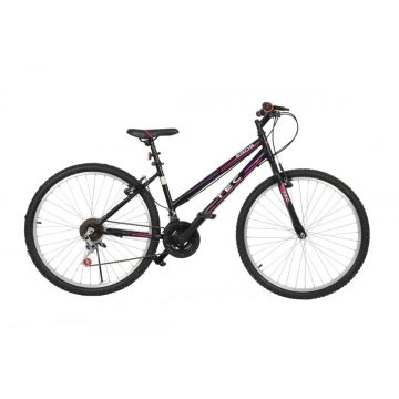 Bicicleta MTB copii TEC Eros, culoare negru roz, roata 24  , cadru din otel Bicicleta MTB copii TEC Eros, culoare negru roz, roata 24  , cadru din otel
